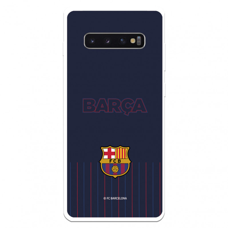 Barcelona Barcelona Barcelona Galaxy S10 Plus Case pentru Samsung Barcelona Barsa Blue Background - FC Barcelona Official Licenc