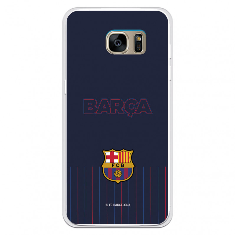 Barcelona Galaxy S7 Edge Case pentru Samsung Barcelona Barsa Blue Background - FC Barcelona Official Licence