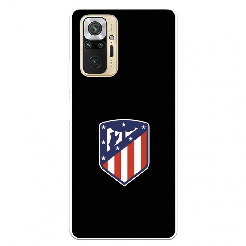 Funda para Xiaomi Redmi Note 10 Pro del Atleti Escudo Fondo Negro - Licencia Oficial Atlético de Madrid