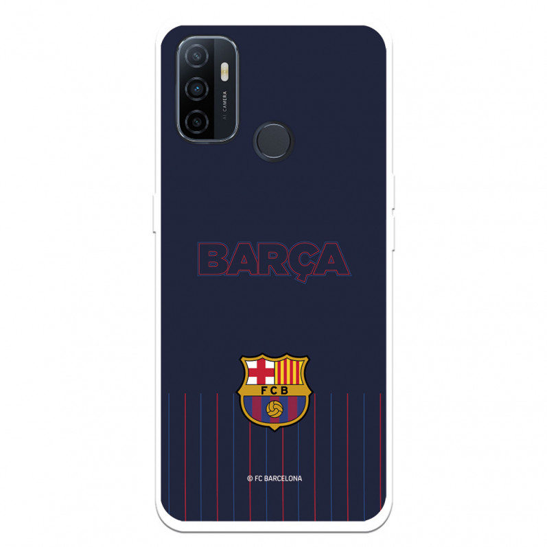 Funda para Oppo A53 del Barcelona Barsa Fondo Azul - Licencia Oficial FC Barcelona