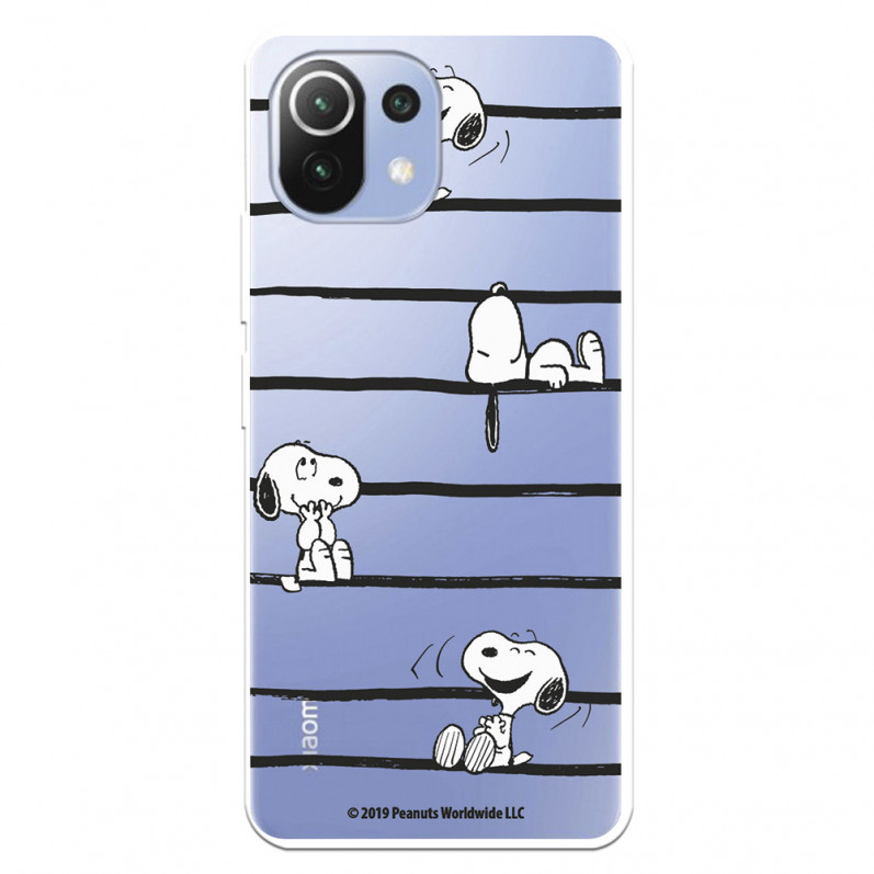 Funda para Xiaomi Mi 11 Lite Oficial de Peanuts Snoopy rayas - Snoopy