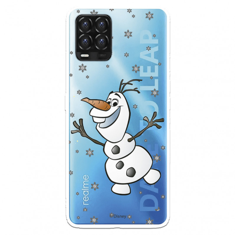 Funda para Realme 8 Oficial de Disney Olaf Transparente - Frozen