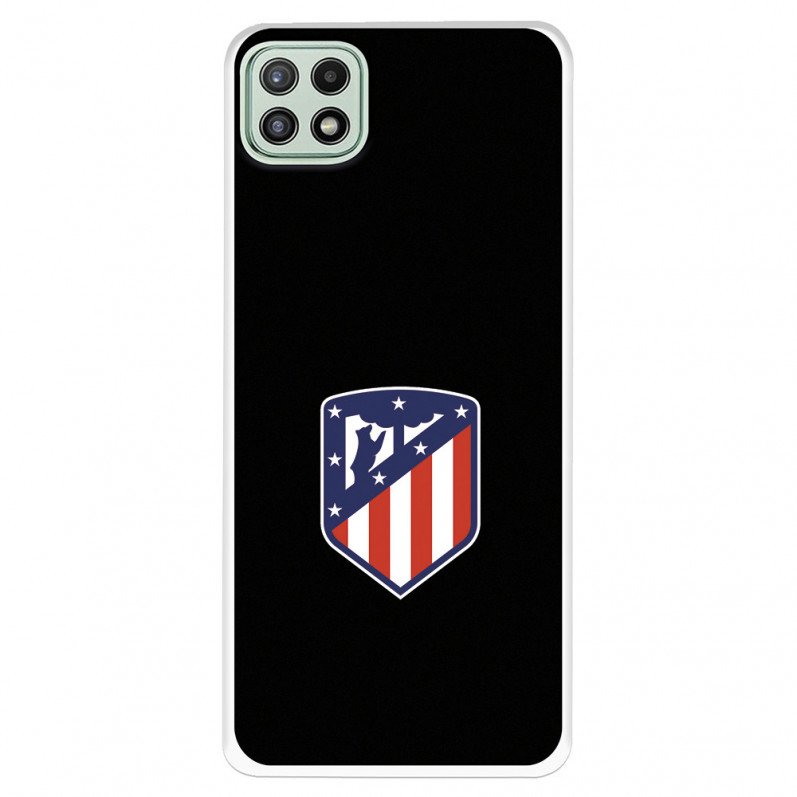 Funda para Samsung Galaxy A22 5G del Atleti Escudo Fondo Negro - Licencia Oficial Atlético de Madrid