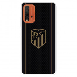 Funda para Xiaomi Redmi 9T del Atleti Escudo Dorado Fondo Negro - Licencia Oficial Atlético de Madrid