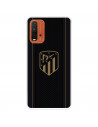 Funda para Xiaomi Redmi 9T del Atleti Escudo Dorado Fondo Negro - Licencia Oficial Atlético de Madrid
