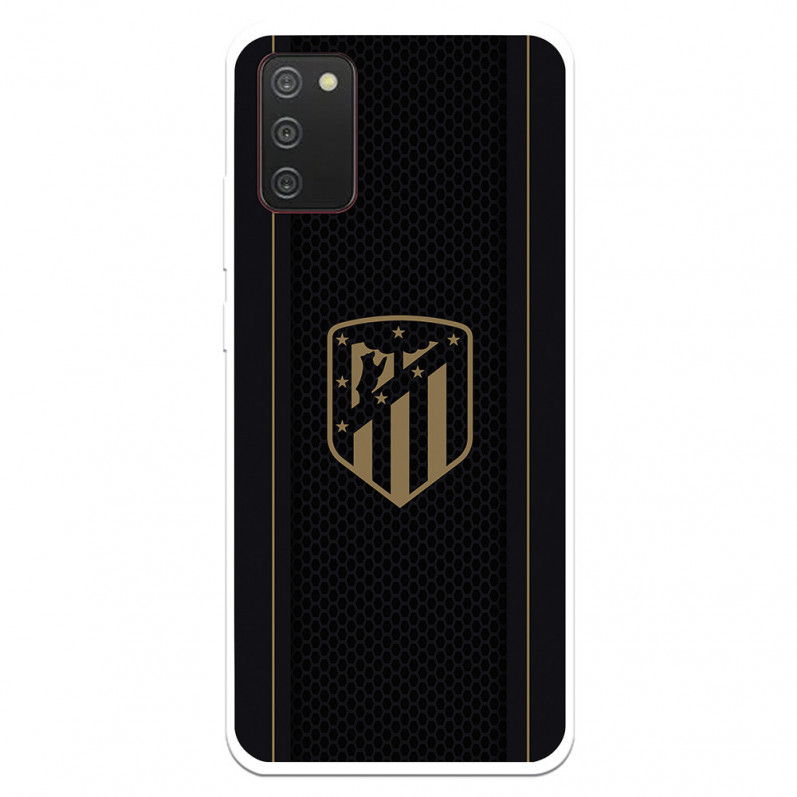 Funda para Samsung Galaxy A02s del Atleti Escudo Dorado Fondo Negro - Licencia Oficial Atlético de Madrid