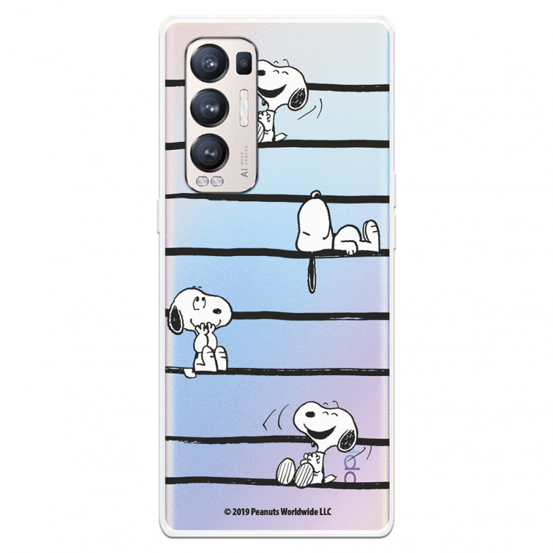 Funda para Oppo Find X3 Neo Oficial de Peanuts Snoopy rayas - Snoopy