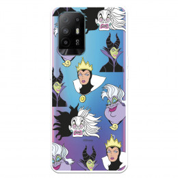 Funda para Oppo A74 5G Oficial de Disney Villanas Patrón - Villanas Disney