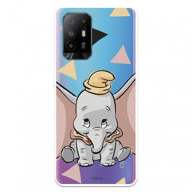 Funda para Oppo A74 5G Oficial de Disney Dumbo Silueta Transparente - Dumbo