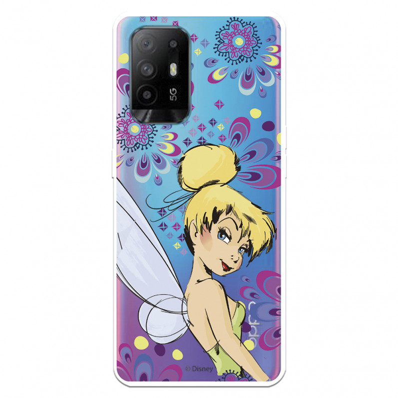 Funda para Oppo A74 5G Oficial de Disney Campanilla Flores - Peter Pan