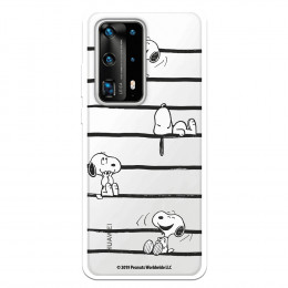 Funda para Huawei P40 Pro Plus Oficial de Peanuts Snoopy rayas - Snoopy