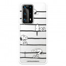 Funda para Huawei P40 Pro Plus Oficial de Peanuts Snoopy rayas - Snoopy