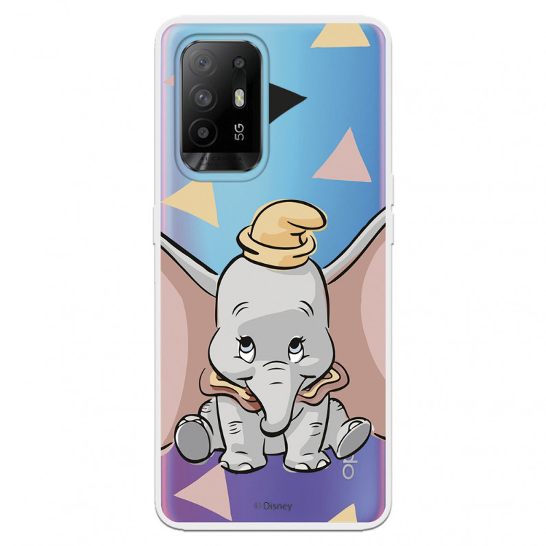 Funda para Oppo A94 5G Oficial de Disney Dumbo Silueta Transparente - Dumbo