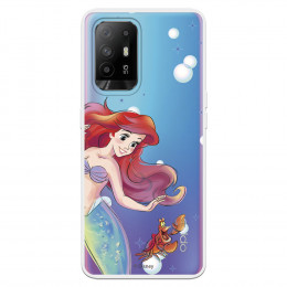 Funda para Oppo A94 5G Oficial de Disney Ariel y Sebastián Burbujas - La Sirenita