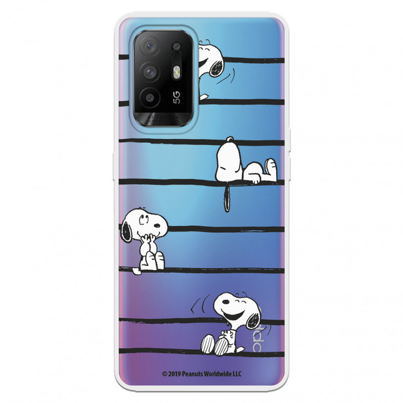 Funda para Oppo A94 5G Oficial de Peanuts Snoopy rayas - Snoopy